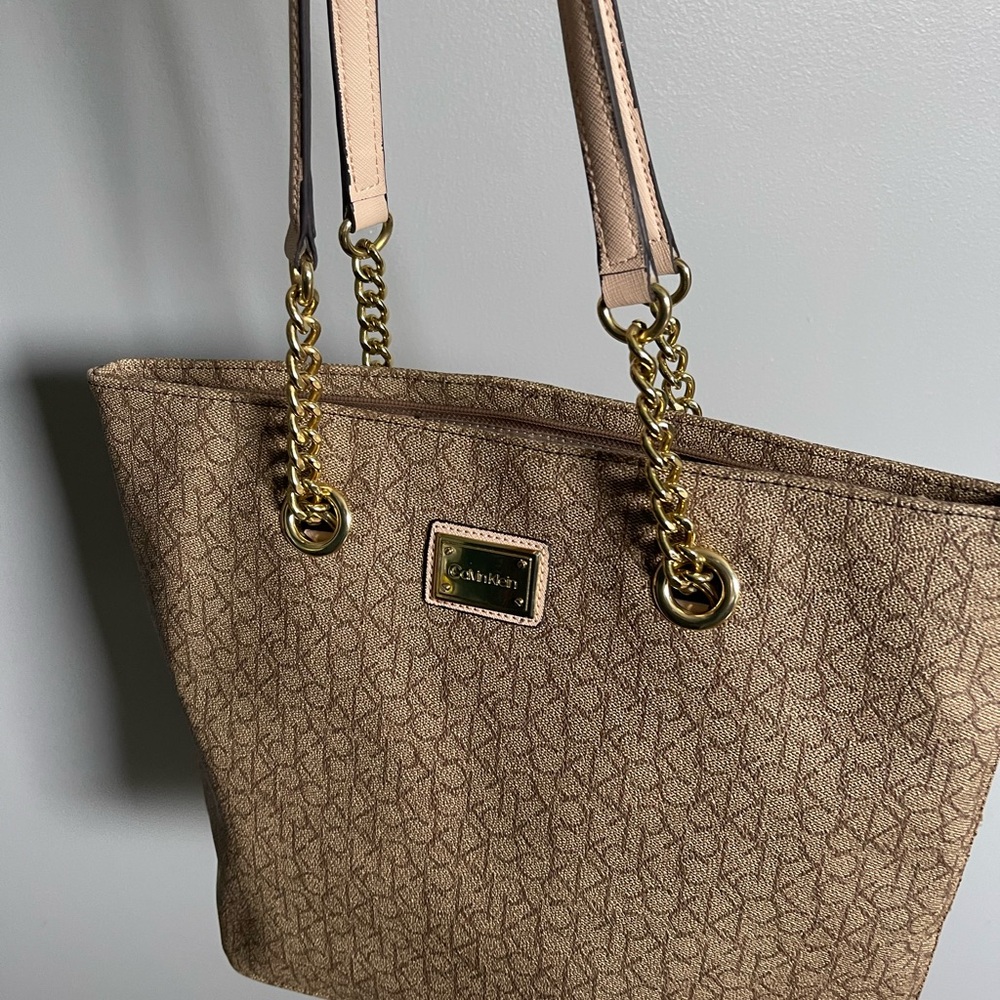 Calvin Klein L.Khaki Color Ck Signature Tote Bag